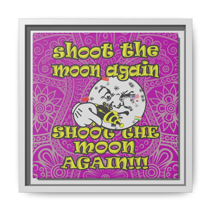 shoot the moon again - framed canvas art (pink swirl)