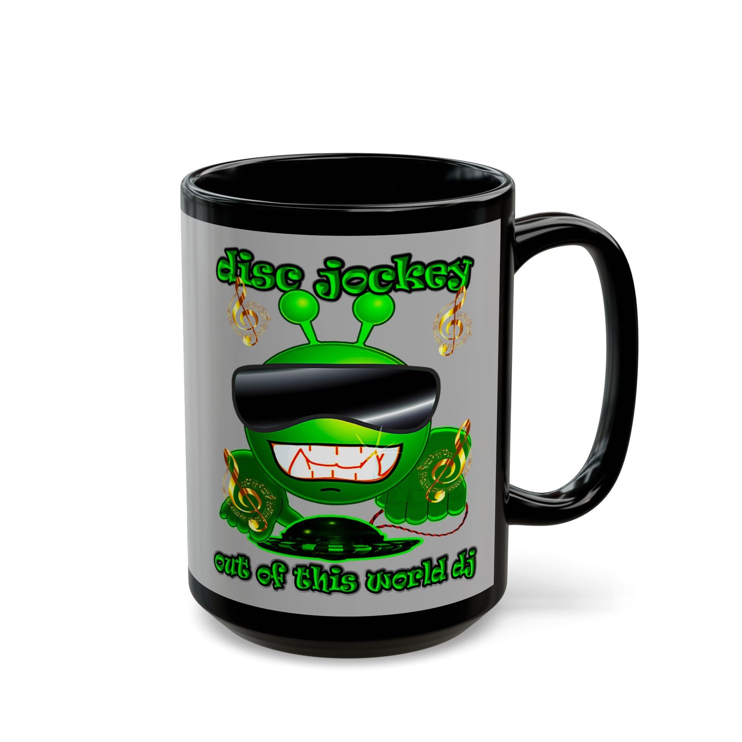 disc jockey - Black Mug (light grey)
