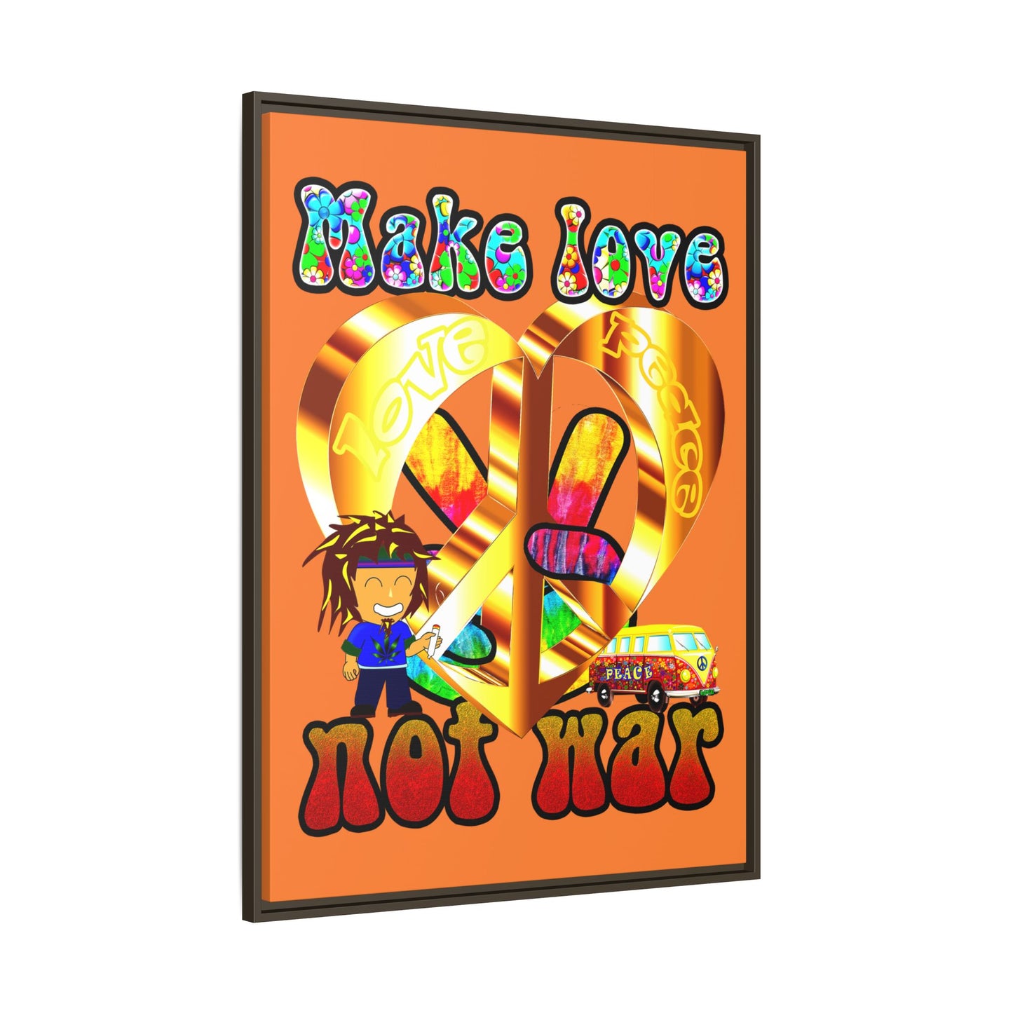 love peace - framed canvas art (crusta)