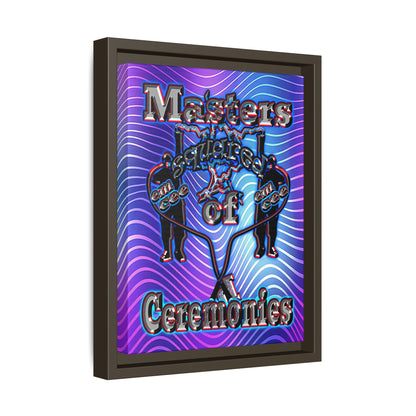 em cee squared - framed canvas art (purple wave)