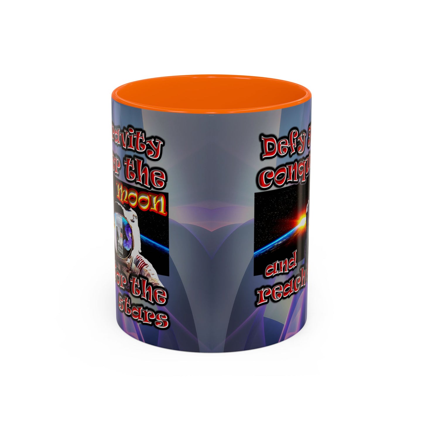 defy conquer reach - Accent Mug (grey-pink wave)