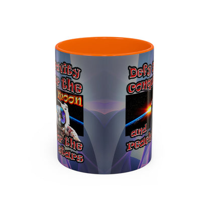 defy conquer reach - Accent Mug (grey-pink wave)