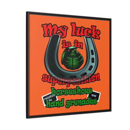 my luck - framed canvas art (orange)