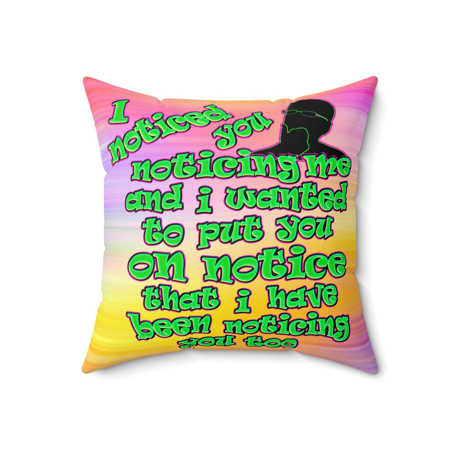 noticed you noticing - Faux Suede Square Pillow - (color blur)