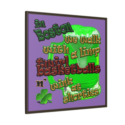 celtics logo - framed canvas art (light purple)