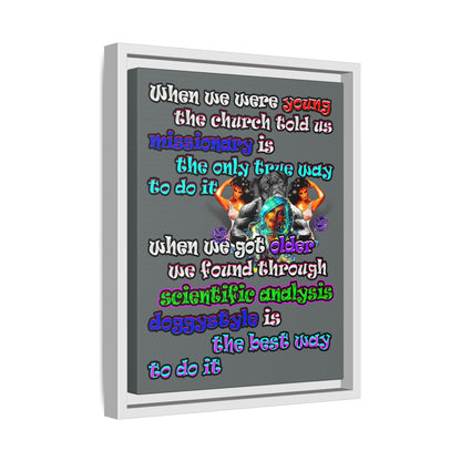 doggystyle - framed canvas art (dark grey)