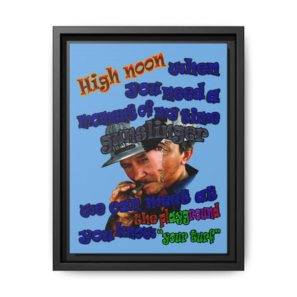 high noon - framed canvas art (light blue)