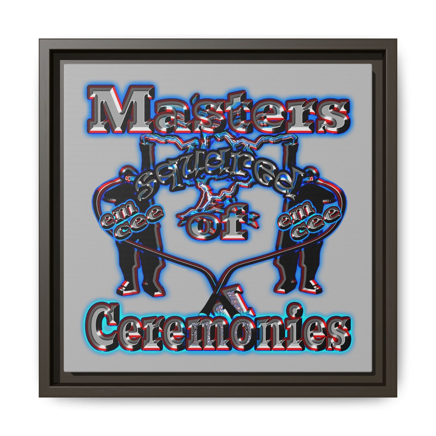 em cee squared - framed canvas art (light grey)
