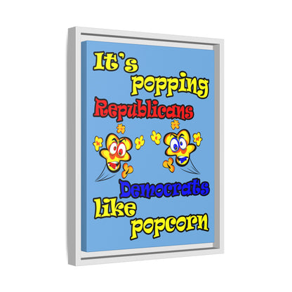 popping like popcorn - framed canvas art (light blue)