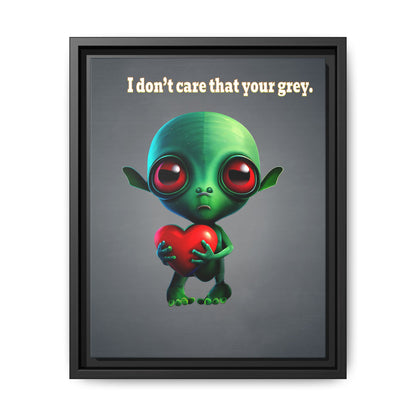 I don't care that your grey - framed canvas art (grey-light grey)