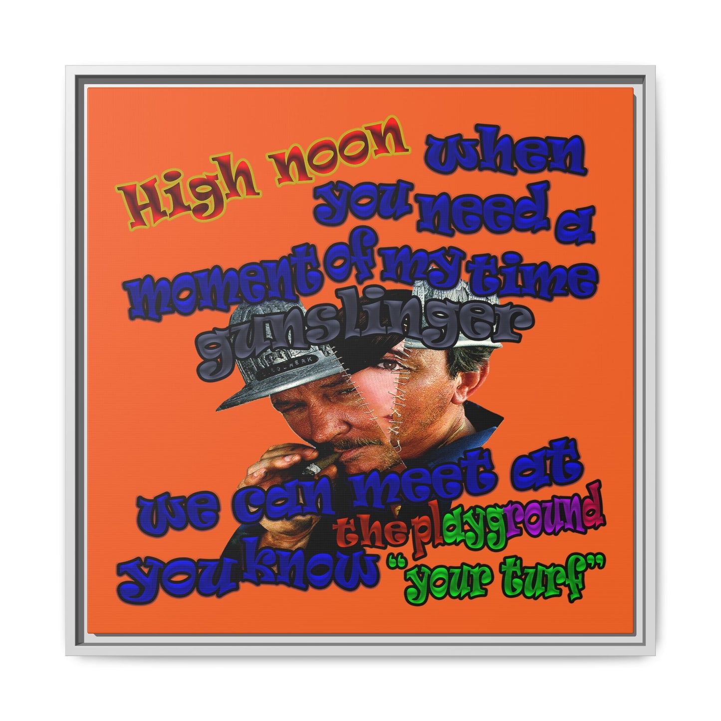 high noon - framed canvas art (orange)