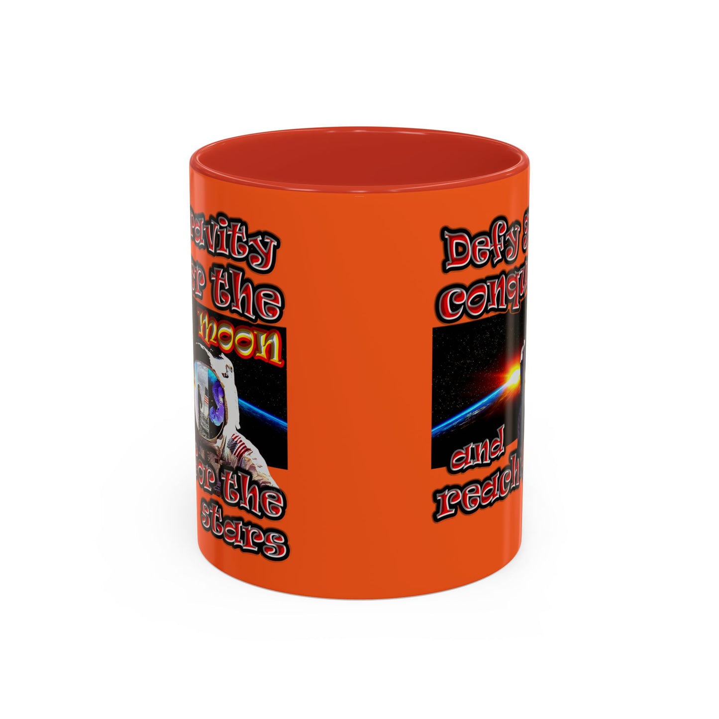 defy conquer reach - Accent Mug (orange)