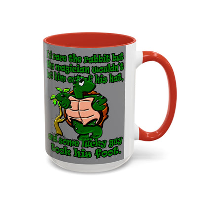 turtle race - Accent Mug (grey)