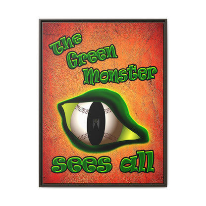 green monster - framed canvas art (burnt orange)
