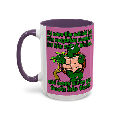 turtle race - Accent Mug (light pink)