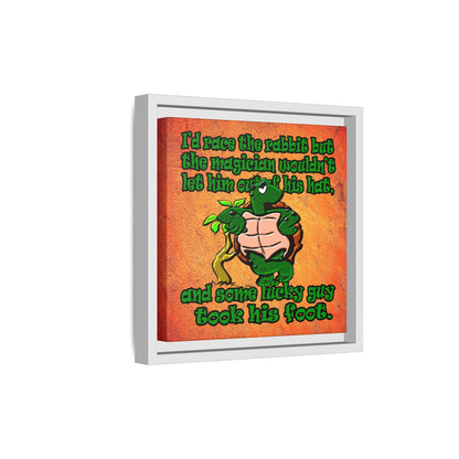turtle race - framed canvas art (burnt orange)
