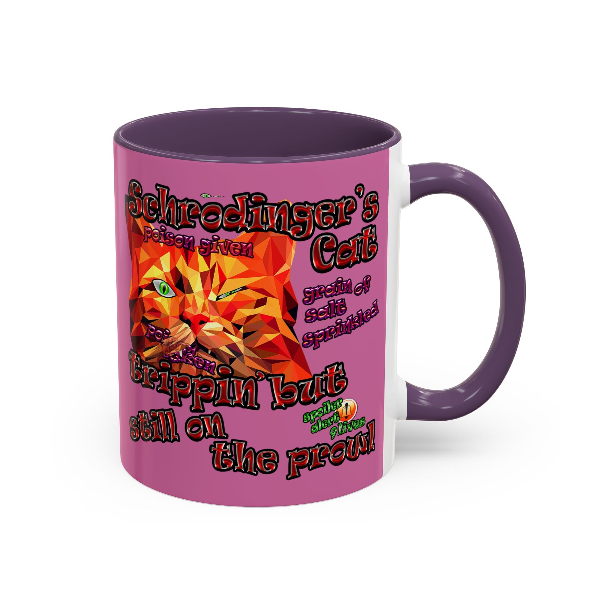 schrodinger's cat - Accent Mug (light pink)