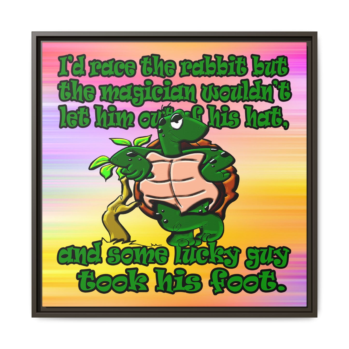 turtle race - framed canvas art (color blur)