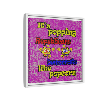 popping like popcorn - framed canvas art (pink swirl)