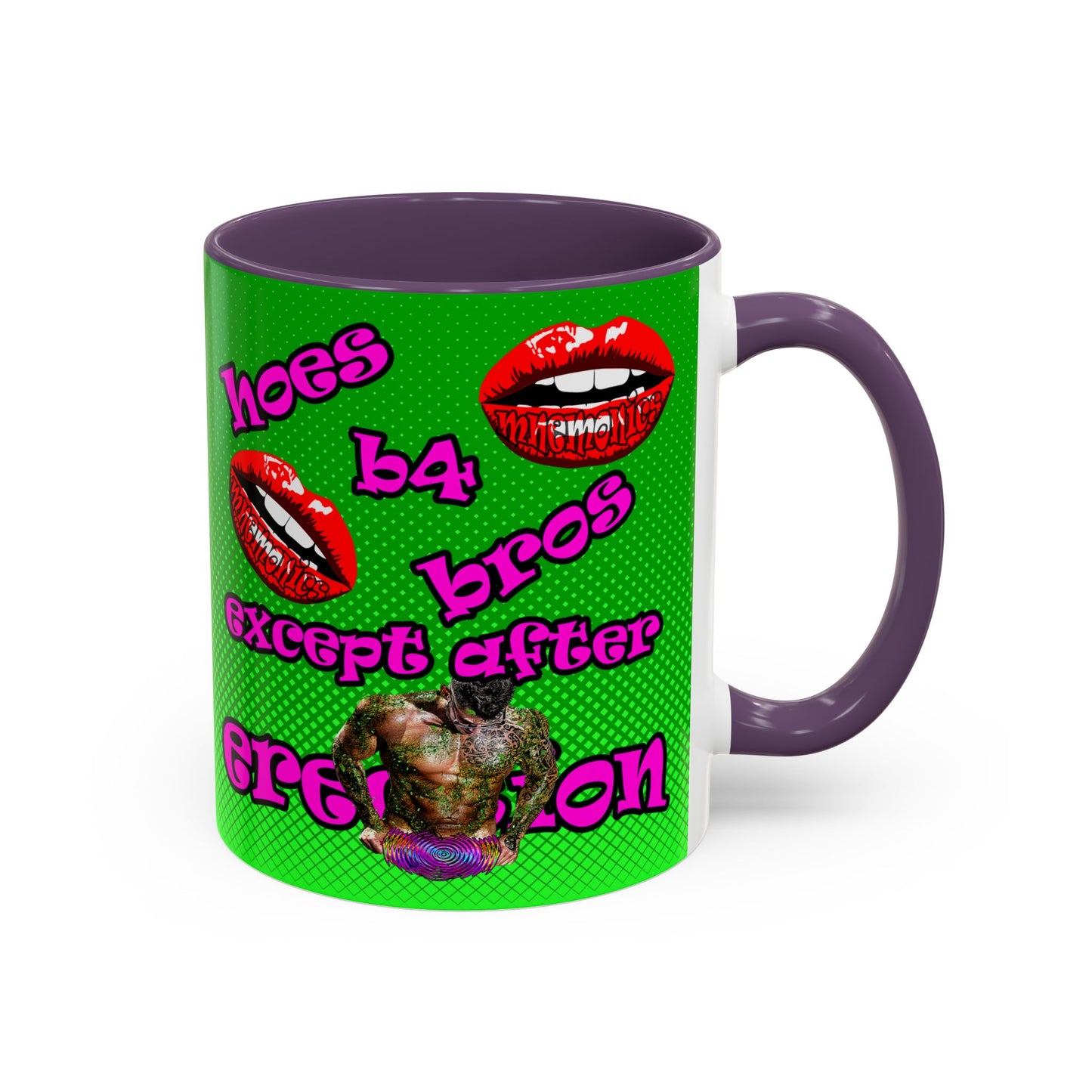 hoes b4 bros - Accent Mug (logo green)