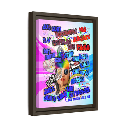 drop the beat - framed canvas art (light blue-pink wave)