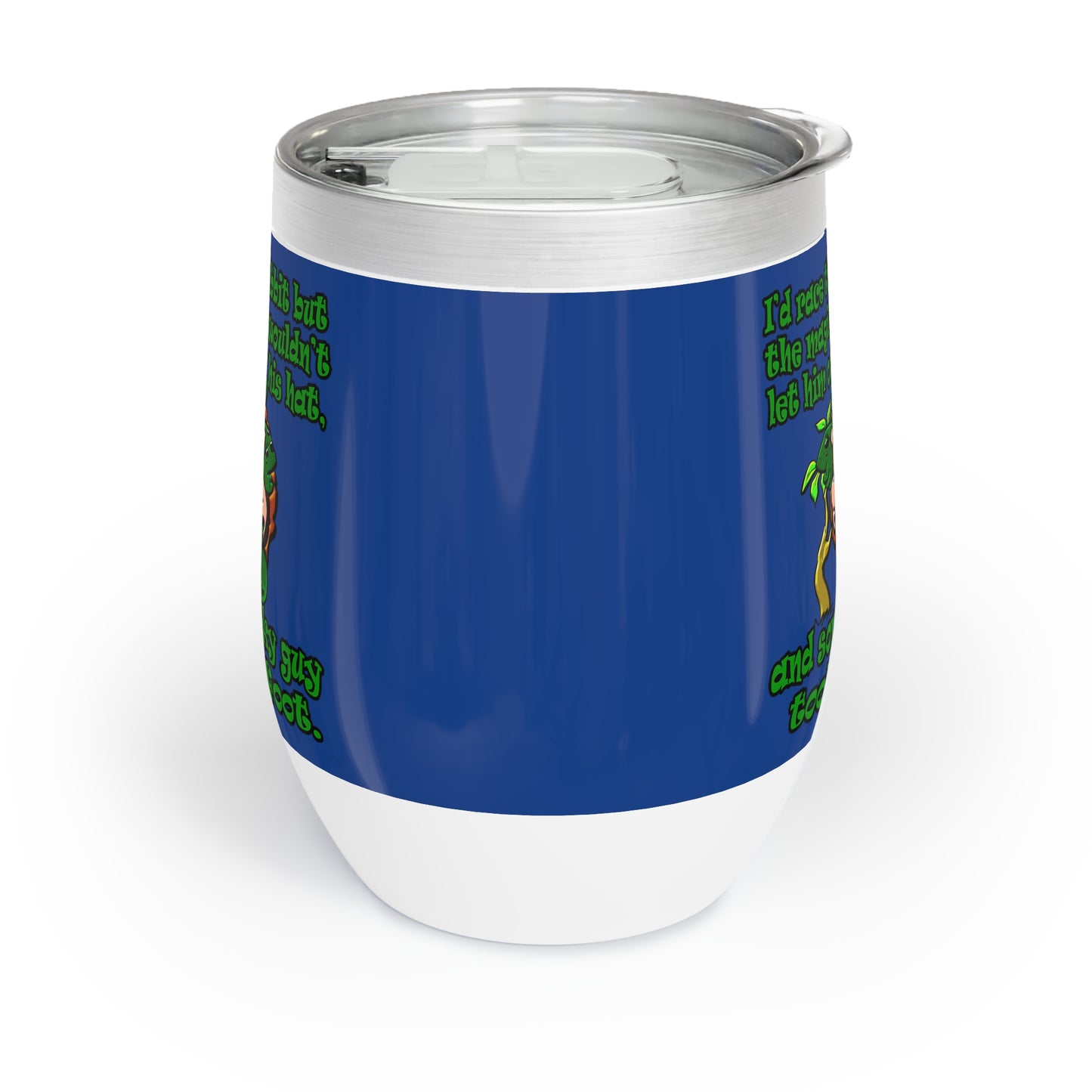 turtle race - Chill Wine Tumbler (dark blue)
