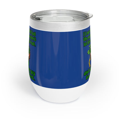 turtle race - Chill Wine Tumbler (dark blue)