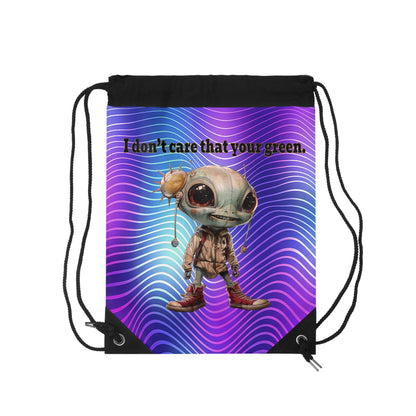 I don't care that your grey - Drawstring Bag (purple wave)