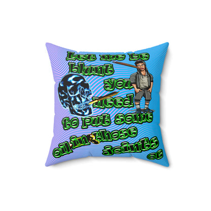 og - Faux Suede Square Pillow - (light blue-purple wave)