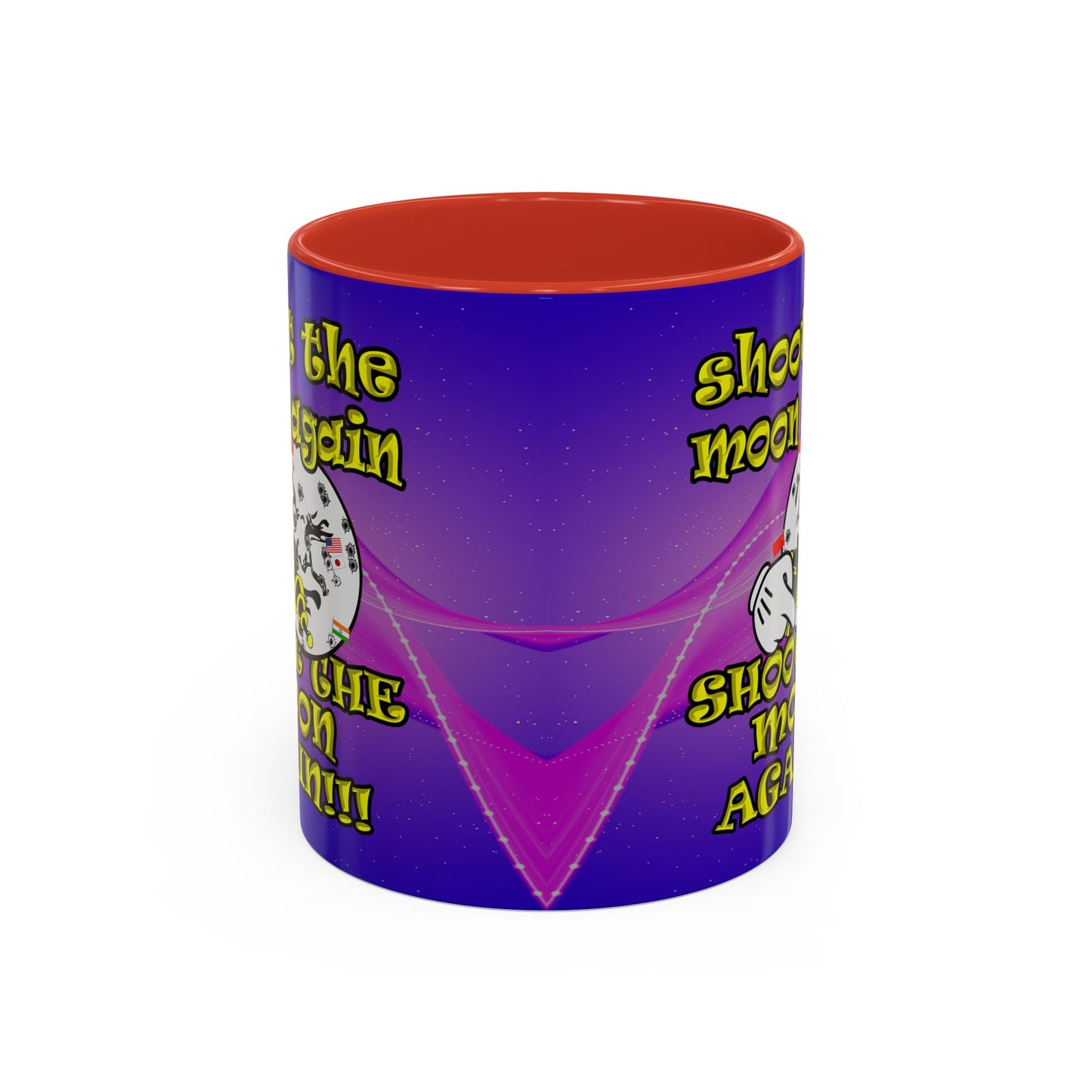 shoot the moon again - Accent Mug (purple-pink wave)