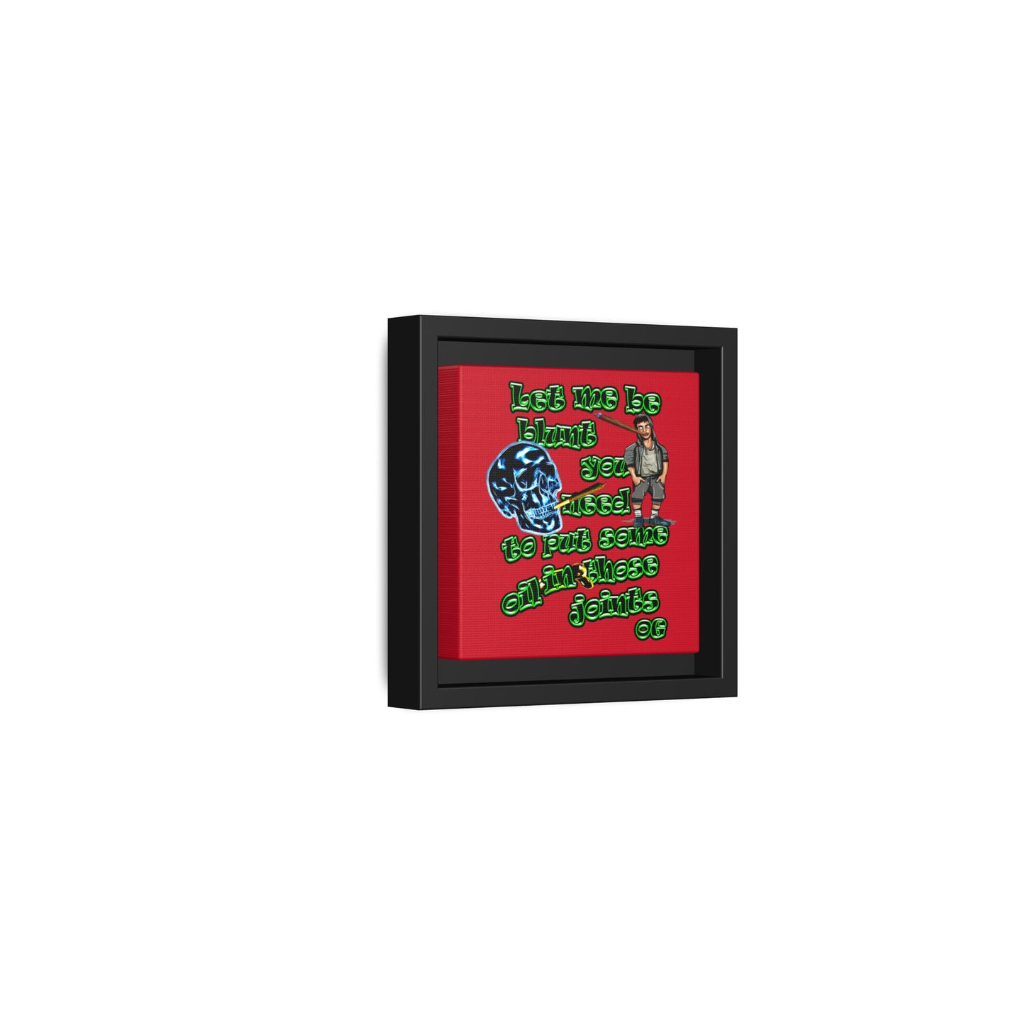 og - framed canvas art (dark red)