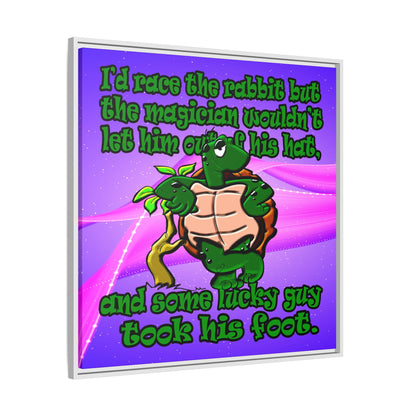 turtle race - framed canvas art (purple-pink wave)