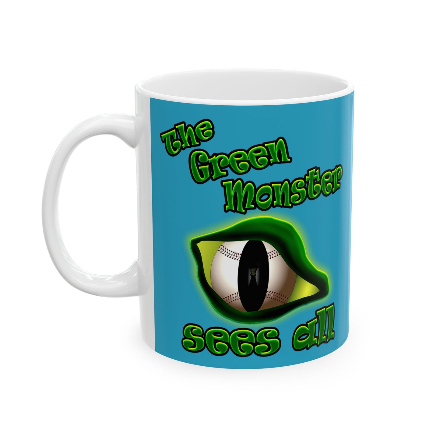 green monster - White Mug (turquoise)