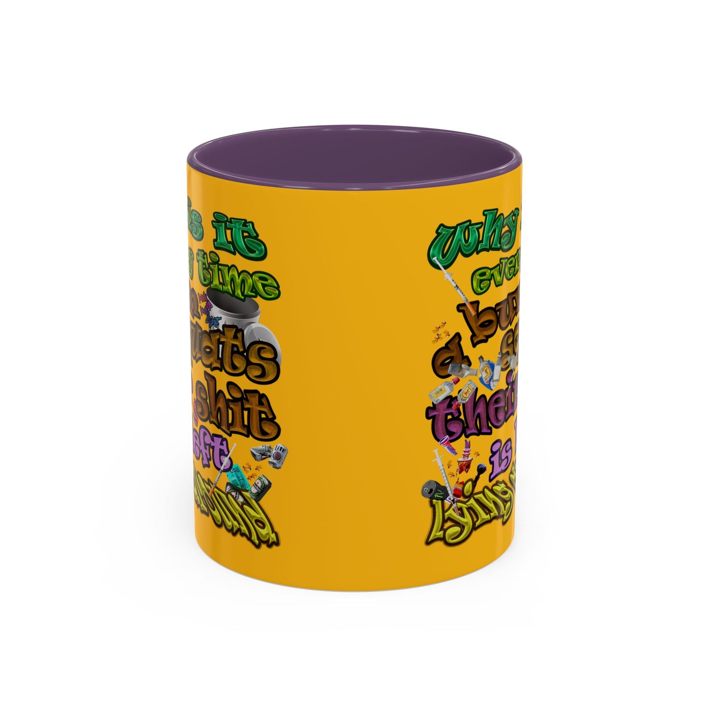 the bum's shit - Accent Mug (yellow)