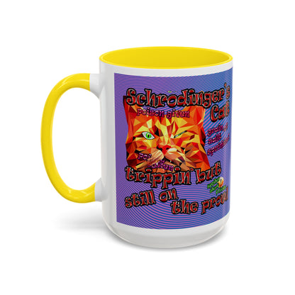 schrodinger's cat - Accent Mug (light blue-purple wave)