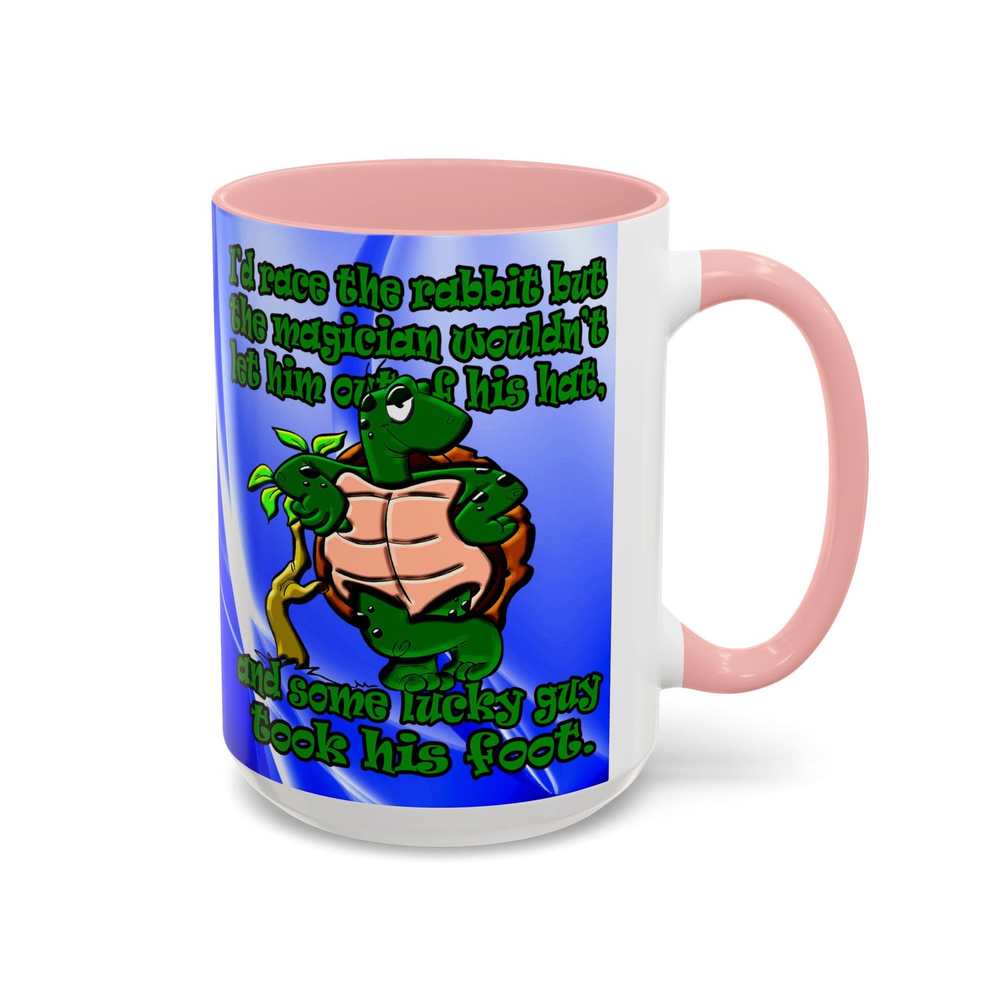 turtle race - Accent Mug (blue-white wave)