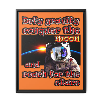 defy conquer reach - framed canvas art (crusta)