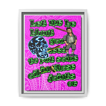 og - framed canvas art (pink swirl)