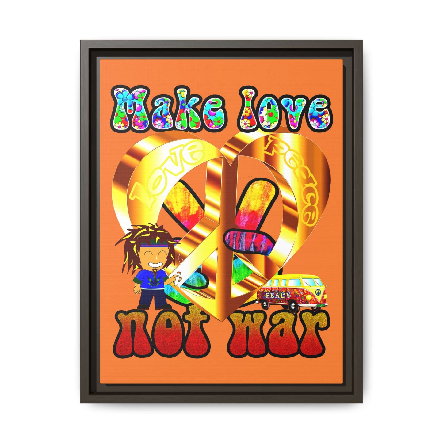 love peace - framed canvas art (crusta)