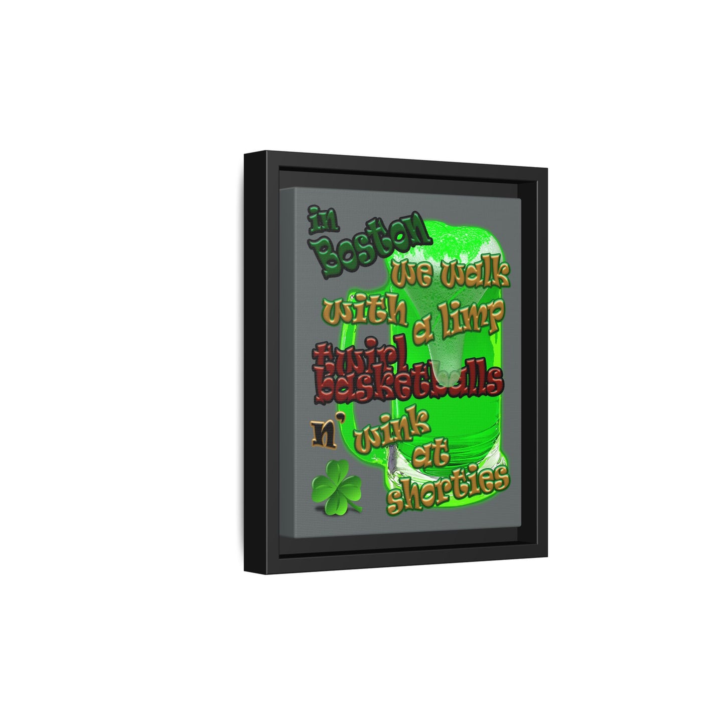 celtics logo - framed canvas art (dark grey)