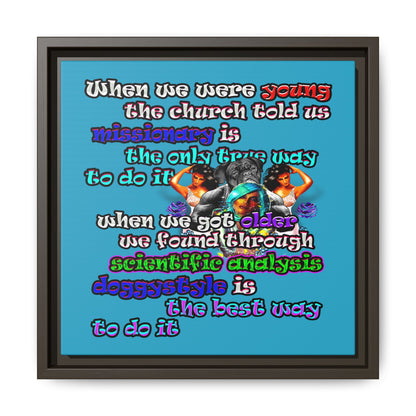 doggystyle - framed canvas art (turquoise)