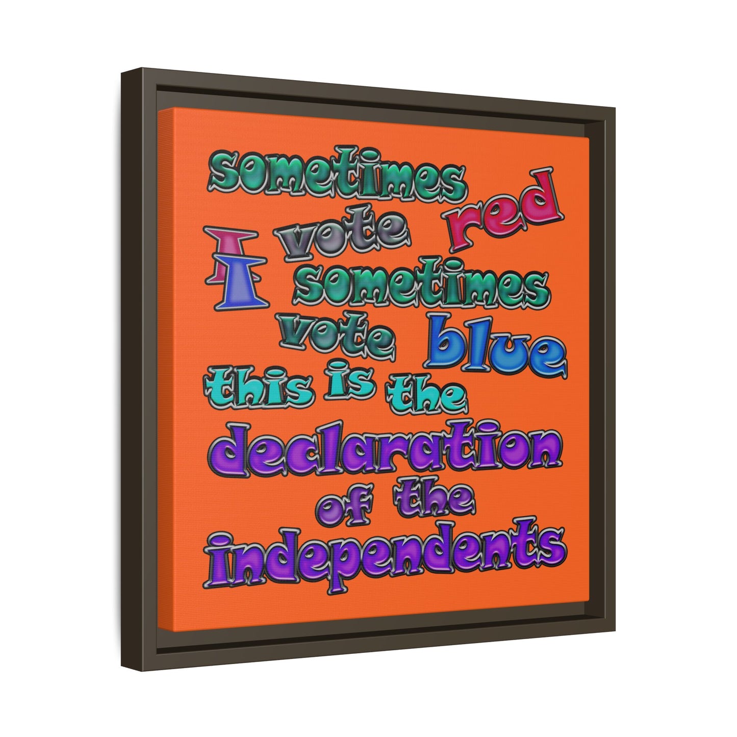 declaration of the independents - framed canvas art (orange)