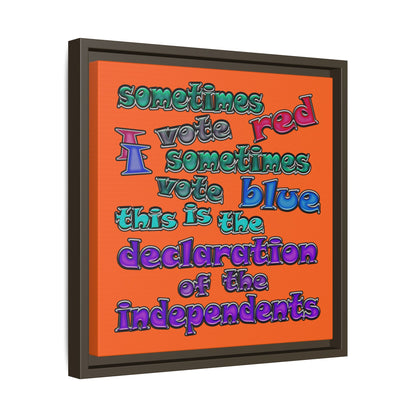 declaration of the independents - framed canvas art (orange)