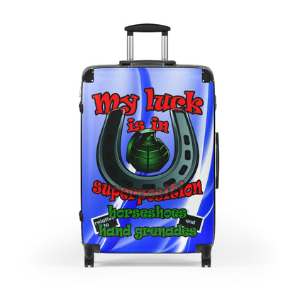 my luck - Suitcase (blue-white wave)