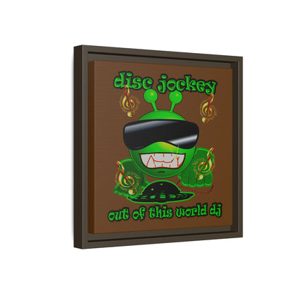 disc jockey - framed canvas art (brown)