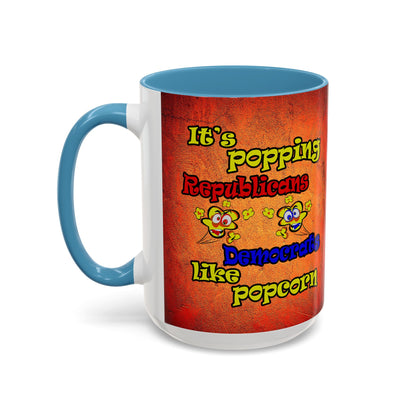 popping like popcorn - Accent Mug (burnt orange)