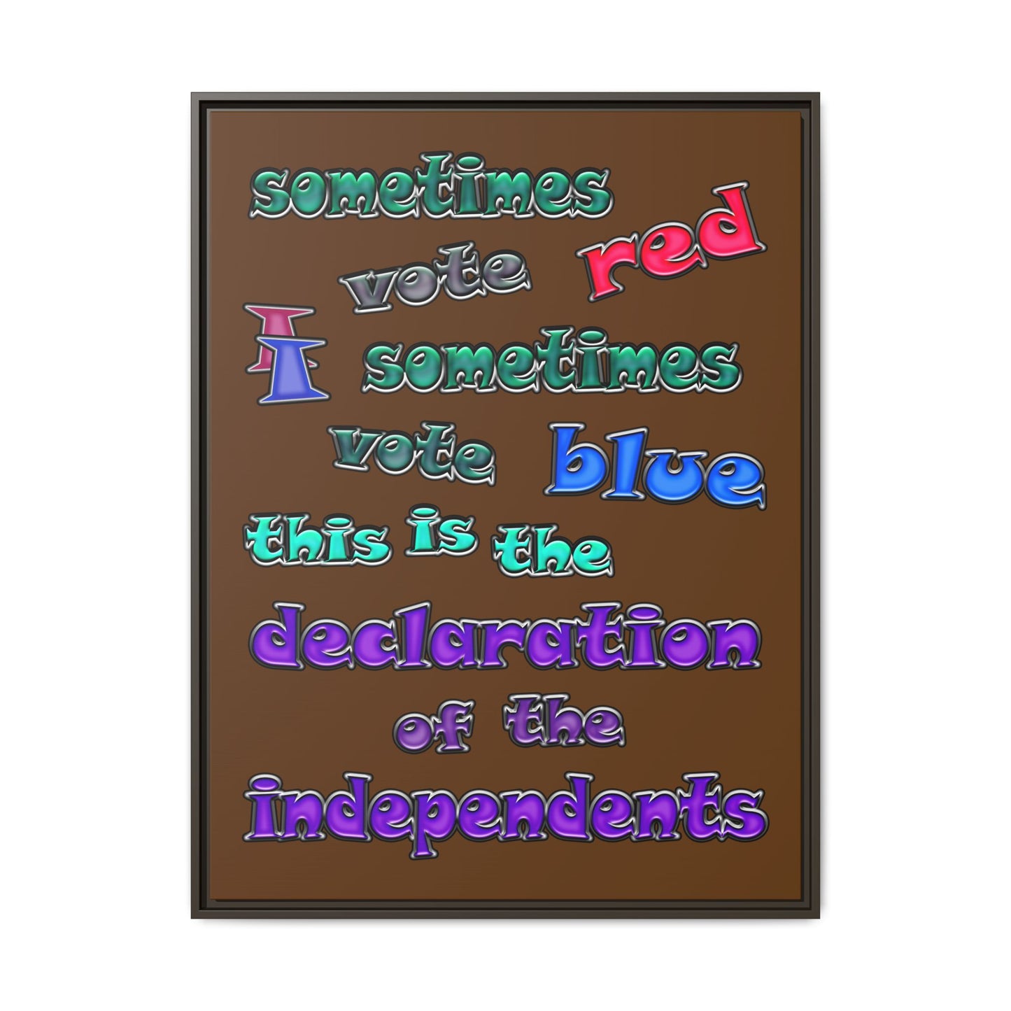 declaration of the independents - framed canvas art (brown)