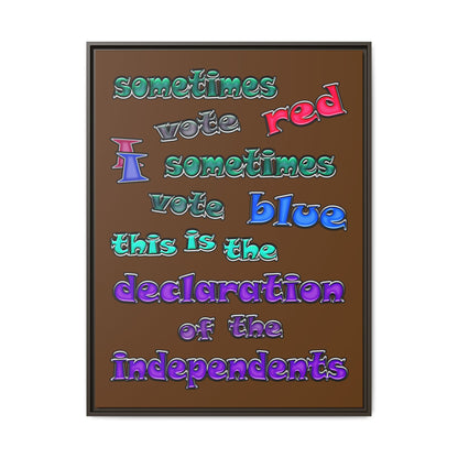 declaration of the independents - framed canvas art (brown)