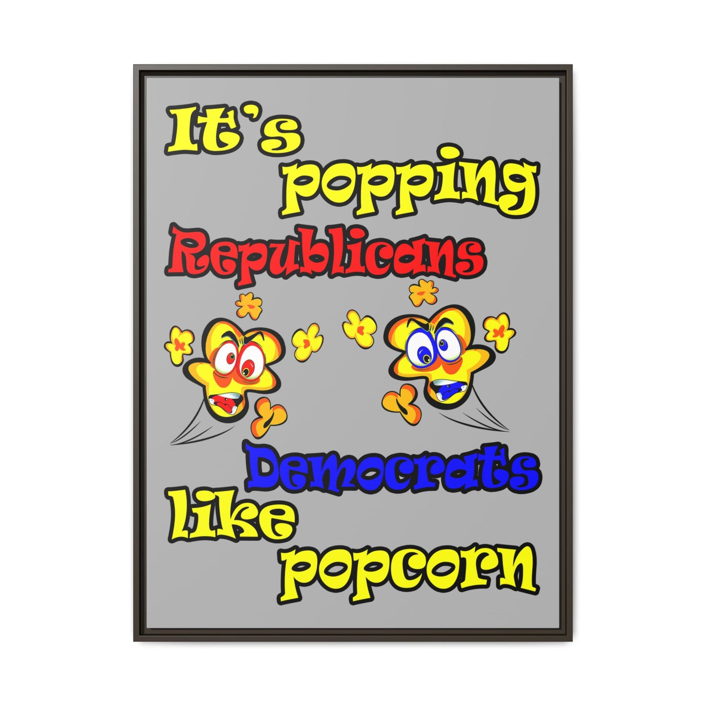 popping like popcorn - framed canvas art (light grey)