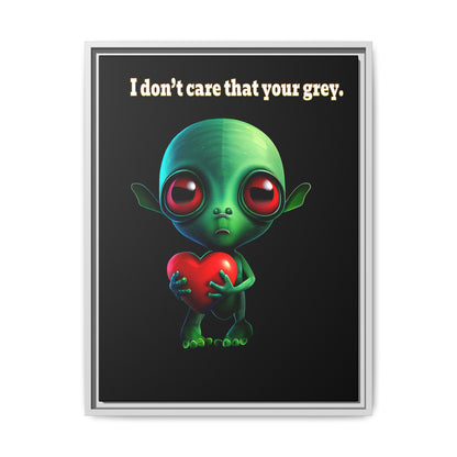 I don't care that your grey - framed canvas art (black)